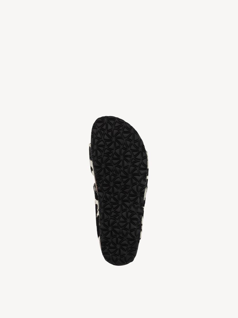 Leren Slipper - zwart, WHITE/BLACK, hi-res