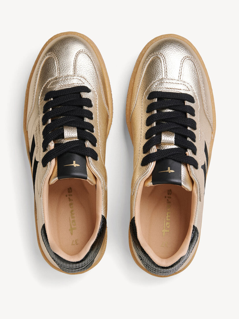Leren Sneaker - goud, LT.GOLD COMB, hi-res