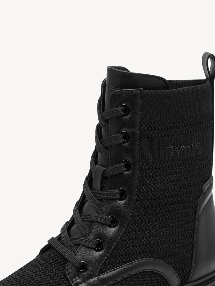 Enkellaarsje - zwart warme voering, BLACK, hi-res