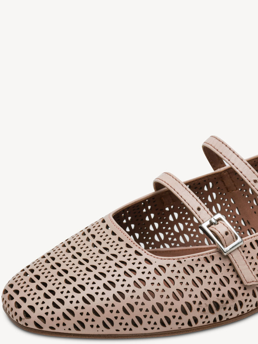 Leren Ballerina - beige, NUDE STRUCTURE, hi-res