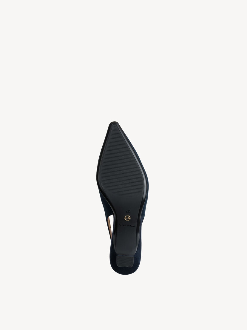 Leren Slingpumps - blauw, NAVY, hi-res