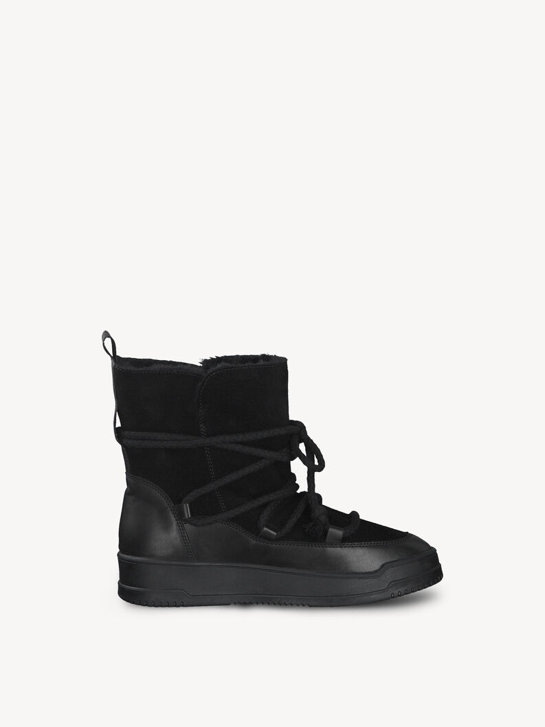 Leather Bootie - black warm lining, BLACK COMB, hi-res