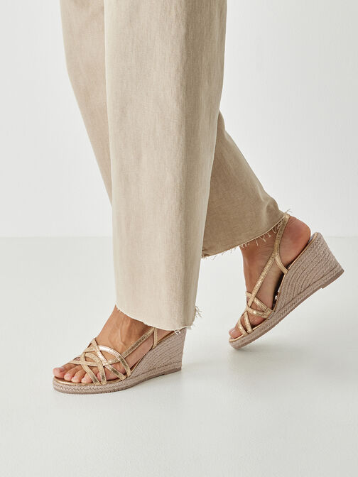 Heeled sandal, gold, hi-res