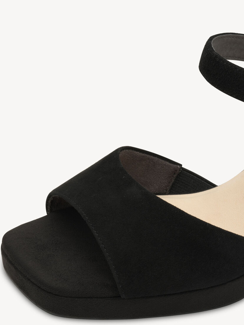 Leren Sandaaltje - zwart, BLACK SUEDE, hi-res