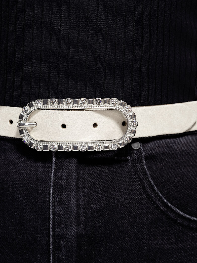 Ledergürtel - beige, Creme, hi-res