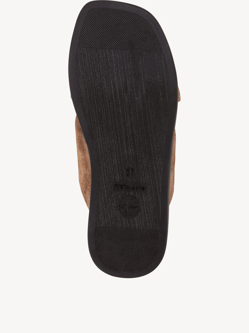 Mule en cuir - marron, BROWN SUEDE, hi-res