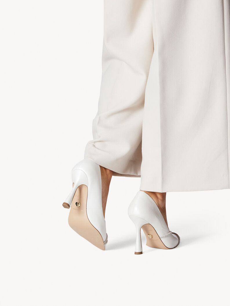 Leather Pumps - white, IVORY LEATHER, hi-res