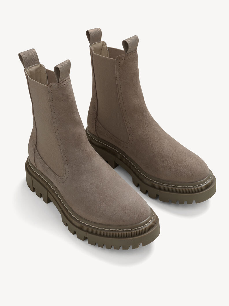 Leder Chelsea Boot - grau, GREY, hi-res