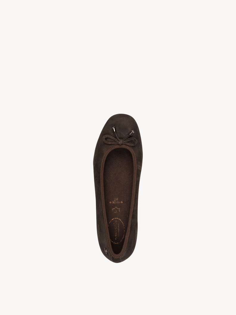 Leather Ballerina - brown, MOCCA SUEDE, hi-res