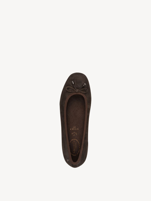 Leren Ballerina, MOCCA SUEDE, hi-res