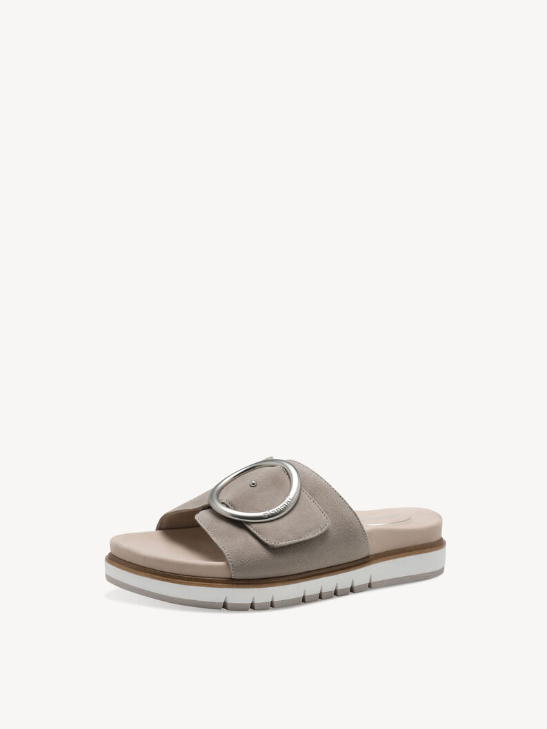 Leather Mule - grey, STONE, hi-res