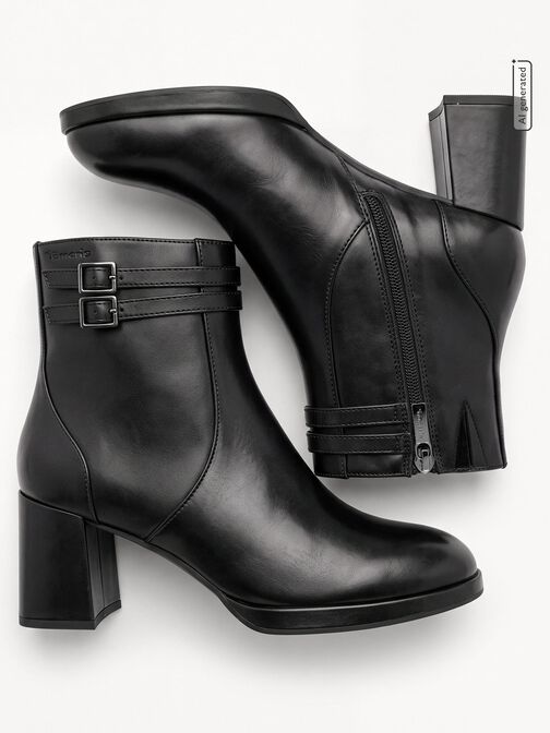 Lederstiefelette, BLACK, hi-res