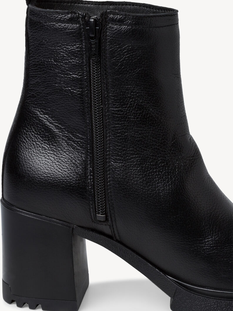 Lederstiefelette - schwarz, BLACK LEATHER, hi-res