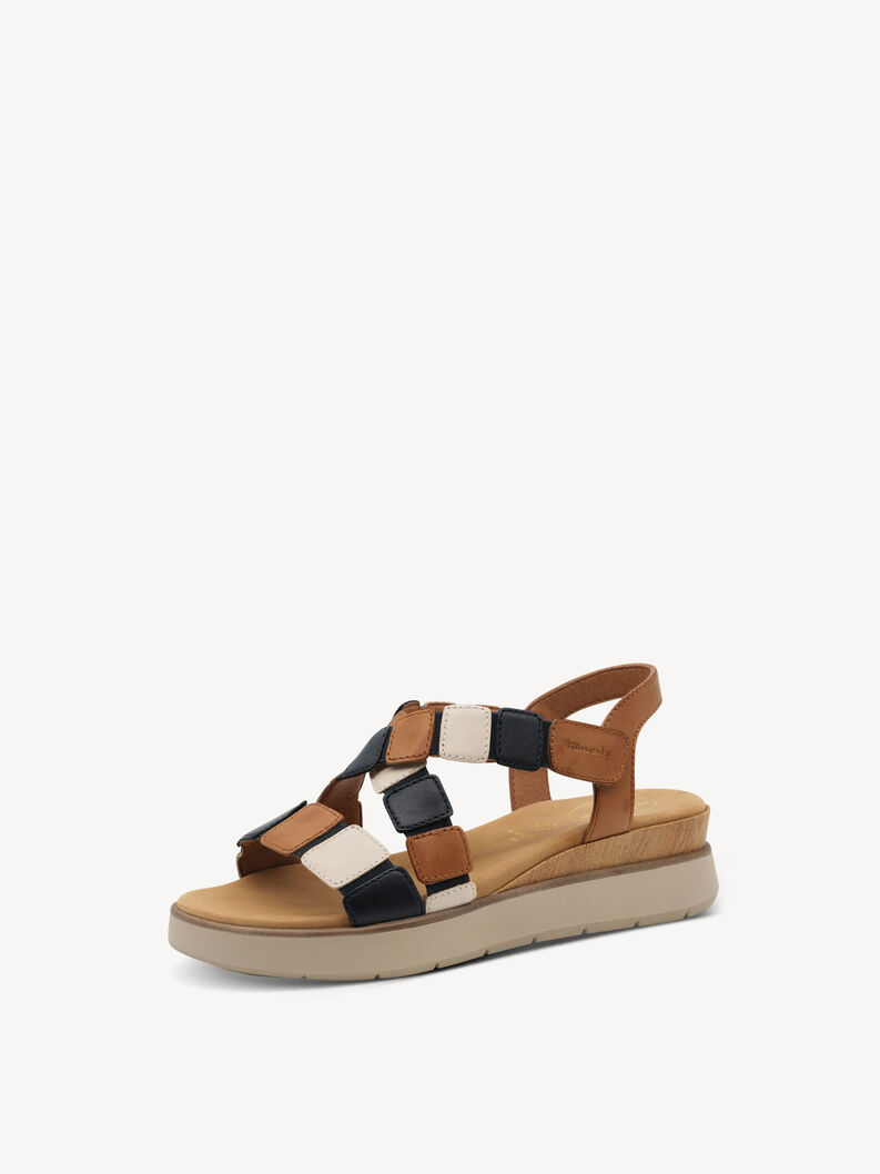 Ledersandalette - braun, COGNAC COMB, hi-res