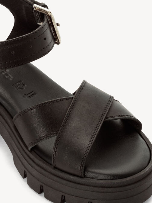 Sandale &agrave; talon, BLACK LEATHER, hi-res