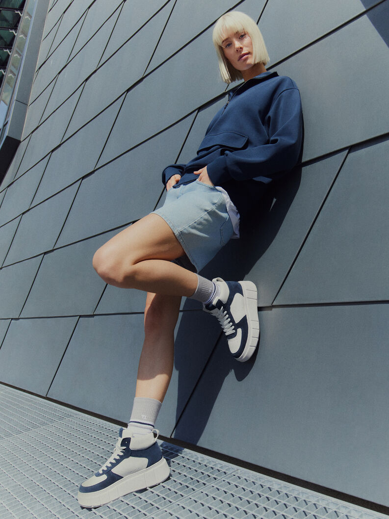 Sneaker - bianco, WHITE/BLUE, hi-res