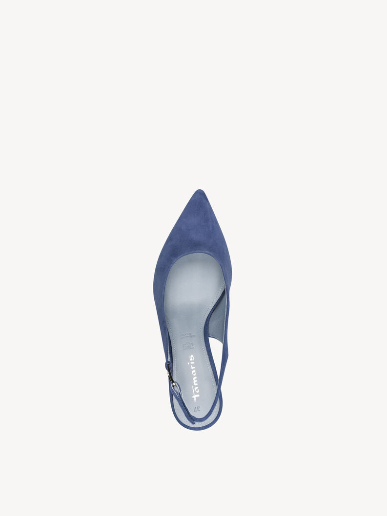 Lederslingpumps - blau, BLUE, hi-res