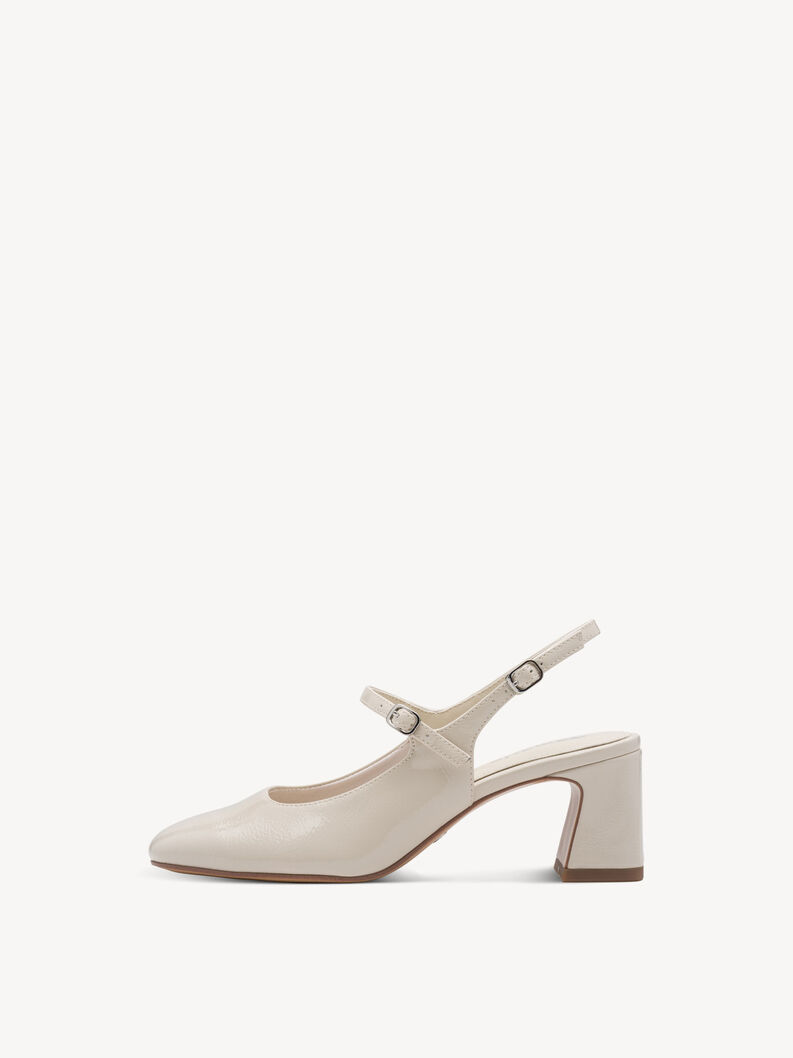 Sling pumps - beige, IVORY PATENT, hi-res