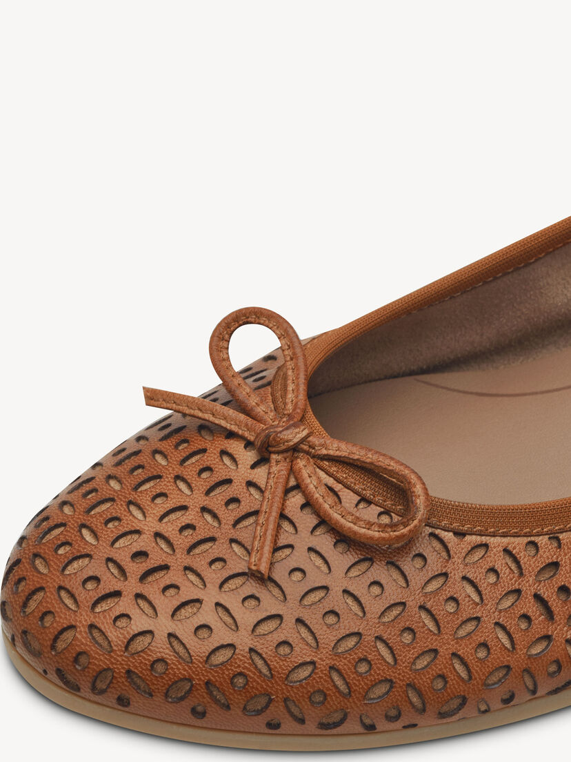 Leren Ballerina - bruin, NUT STRUCTURE, hi-res