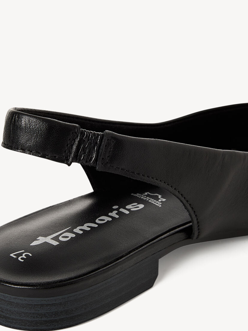 Leren Slingpumps - zwart, BLACK LEATHER, hi-res