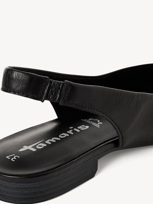 Slingpumps, BLACK LEATHER, hi-res