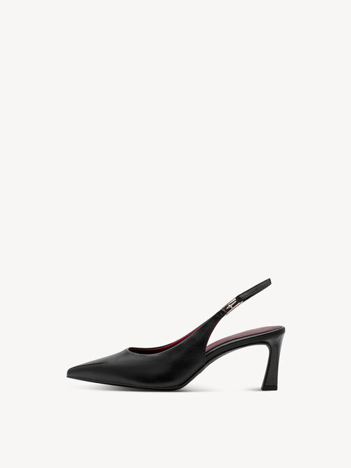 sling pumps, BLACK LEATHER, hi-res