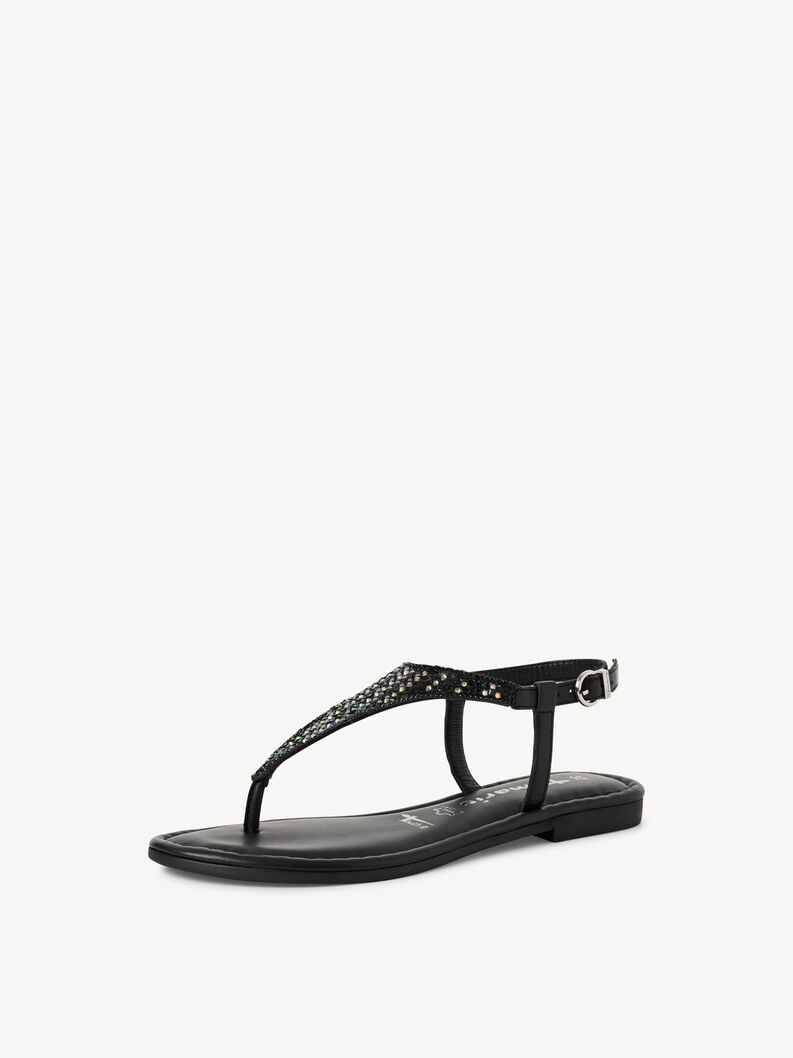 Ledersandale - schwarz, BLACK GLAM, hi-res