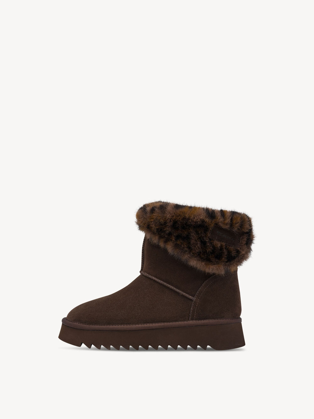 Lederstiefelette - braun Warmfutter, MOCCA/LEOPARD, hi-res