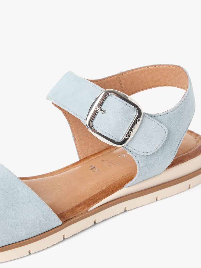 Leren Sandaal - blauw, LIGHT BLUE, hi-res