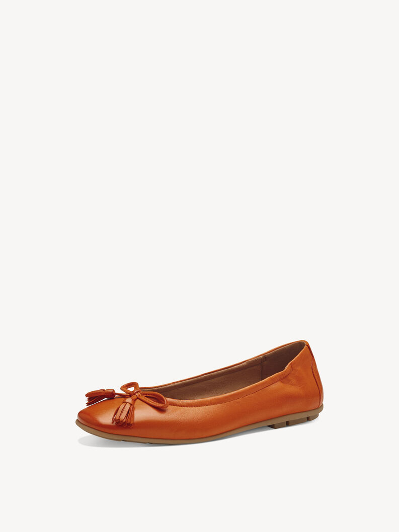 Ballerine en cuir - orange, orange, hi-res