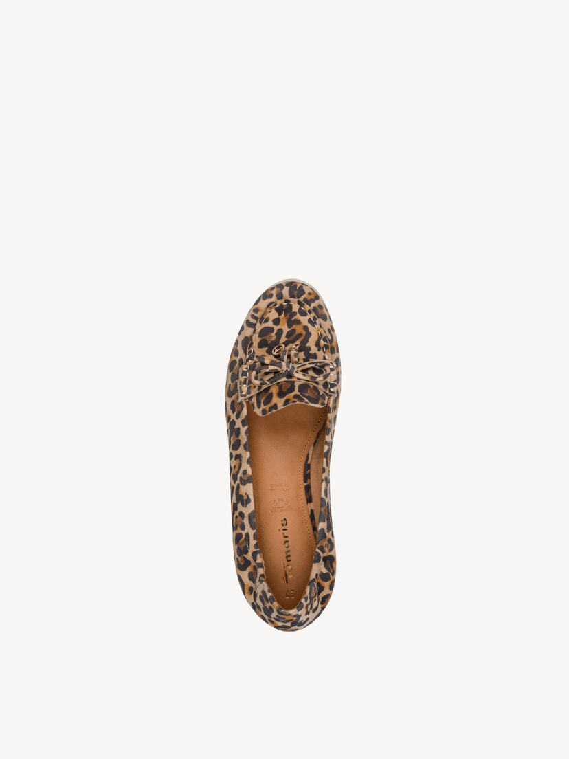 Leren Instappers - bruin, LEOPARD, hi-res