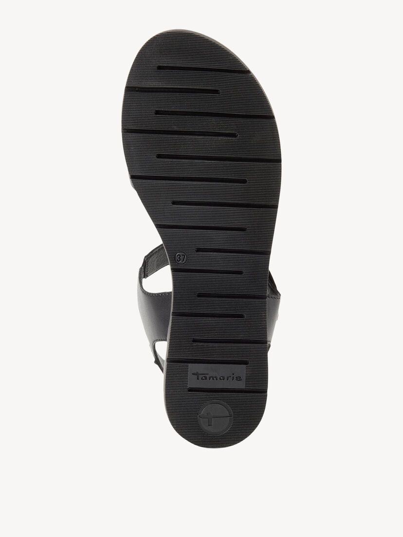 Leren Sandaal - zwart, BLACK LEATHER, hi-res