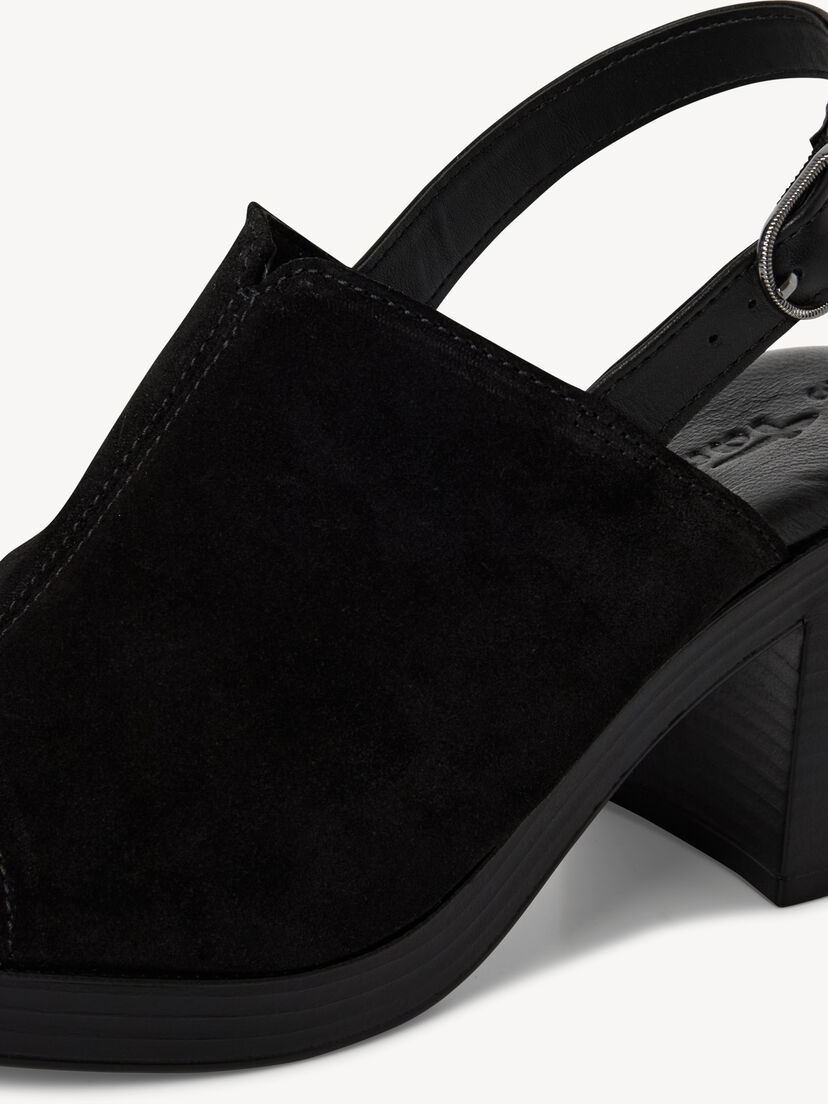 Leren Sandaaltje - zwart, BLACK, hi-res