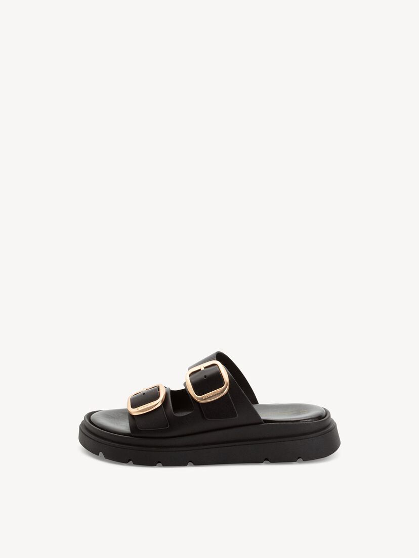 Leren Slipper - zwart, BLACK LEATHER, hi-res