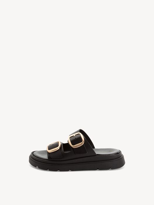 Slipper, BLACK LEATHER, hi-res