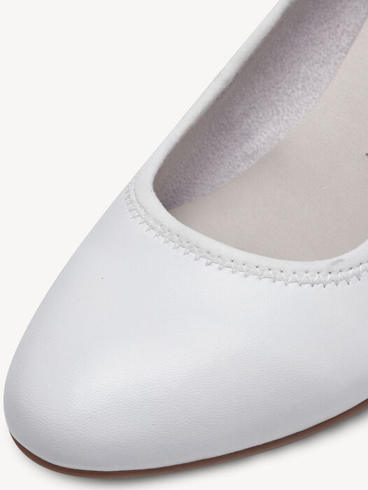 Sleehakpumps, WHITE LEATHER, hi-res