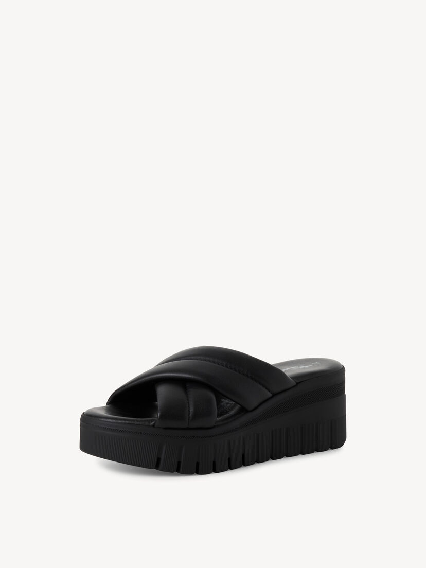 Leren Slipper - zwart, BLACK LEATHER, hi-res