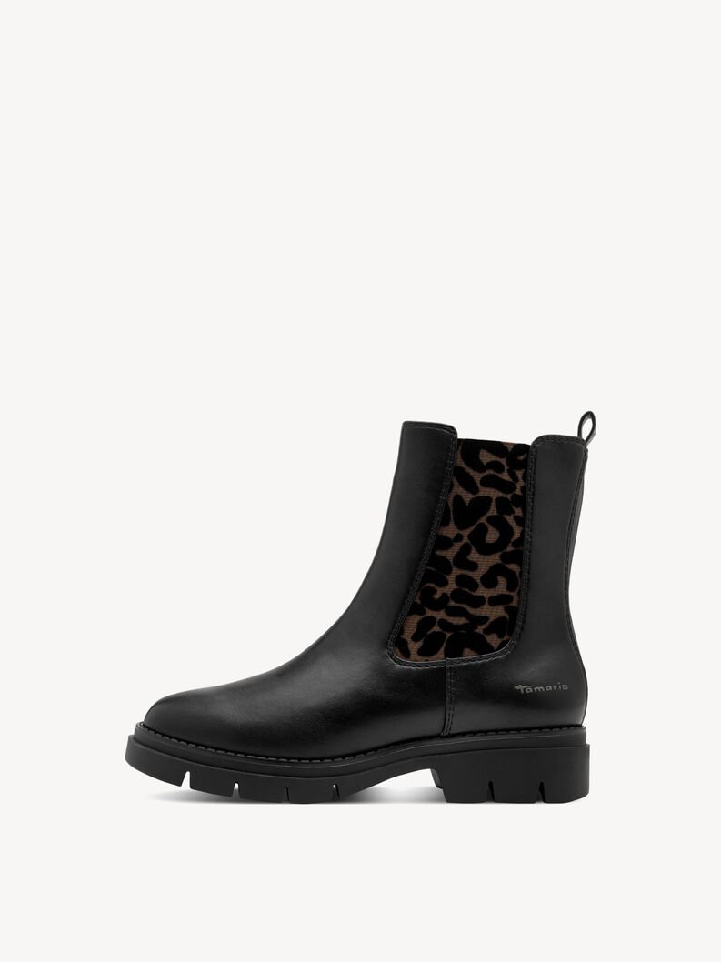 Bottine Chelsea - noir, BLACK/LEOPARD, hi-res
