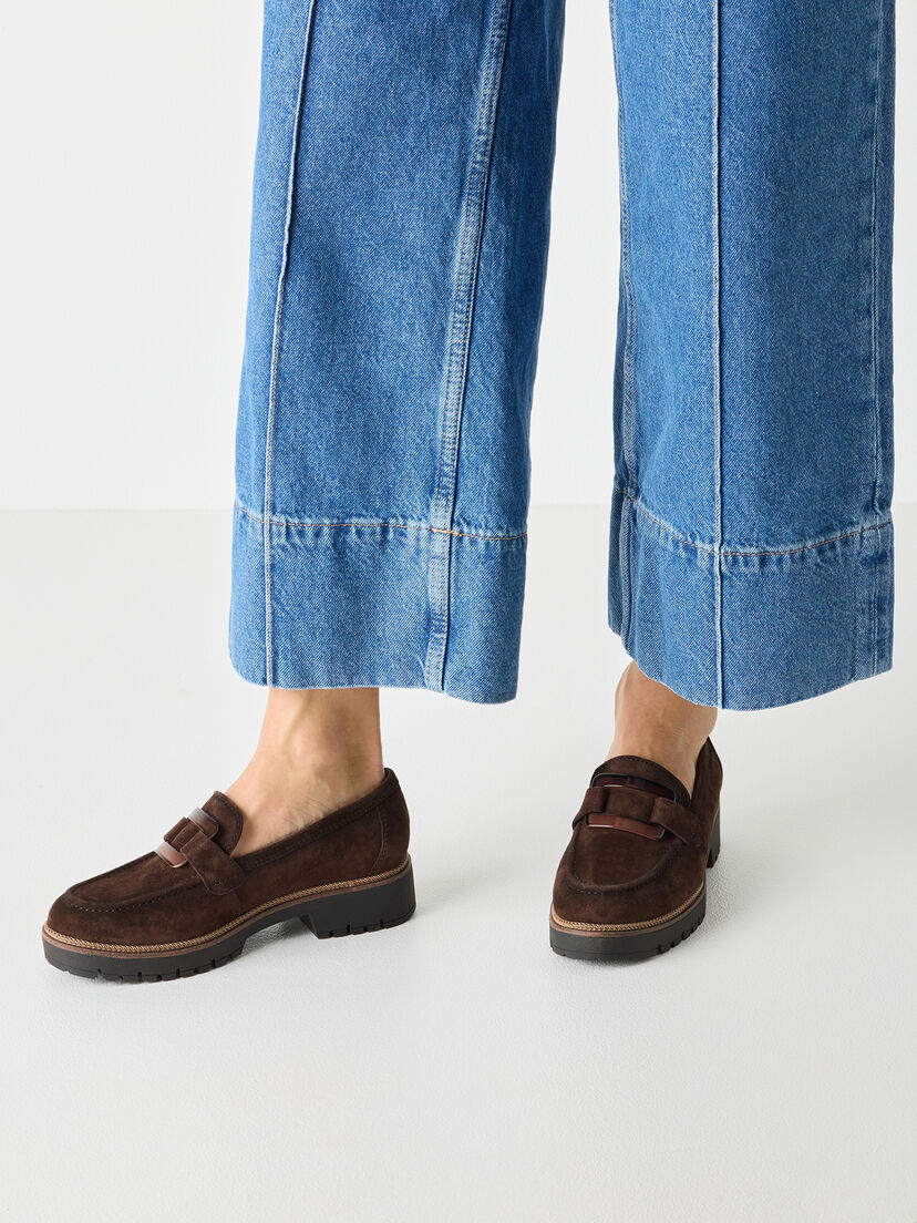 Leren Instappers - bruin, 304, hi-res