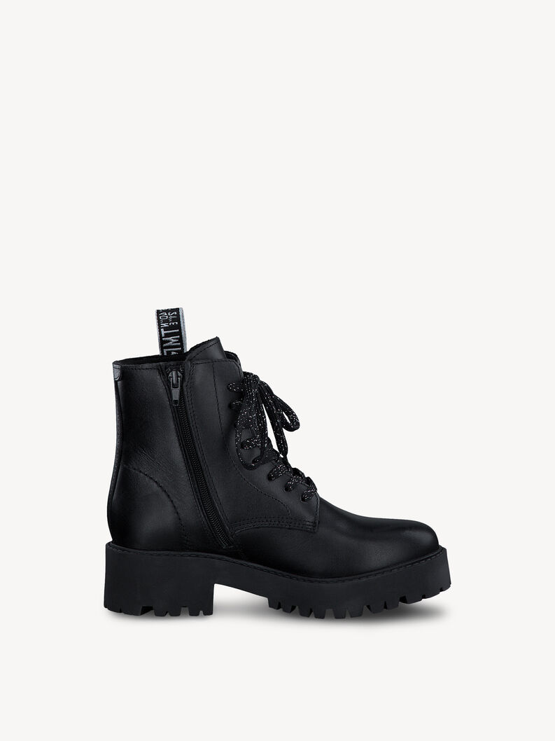 Lederstiefelette - schwarz, BLACK LEATHER, hi-res