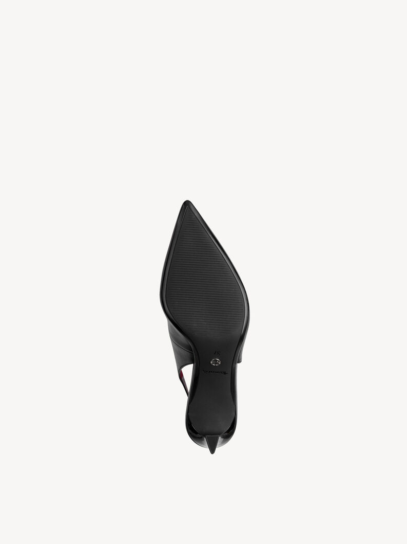 Leather sling pumps - black, BLACK LEATHER, hi-res