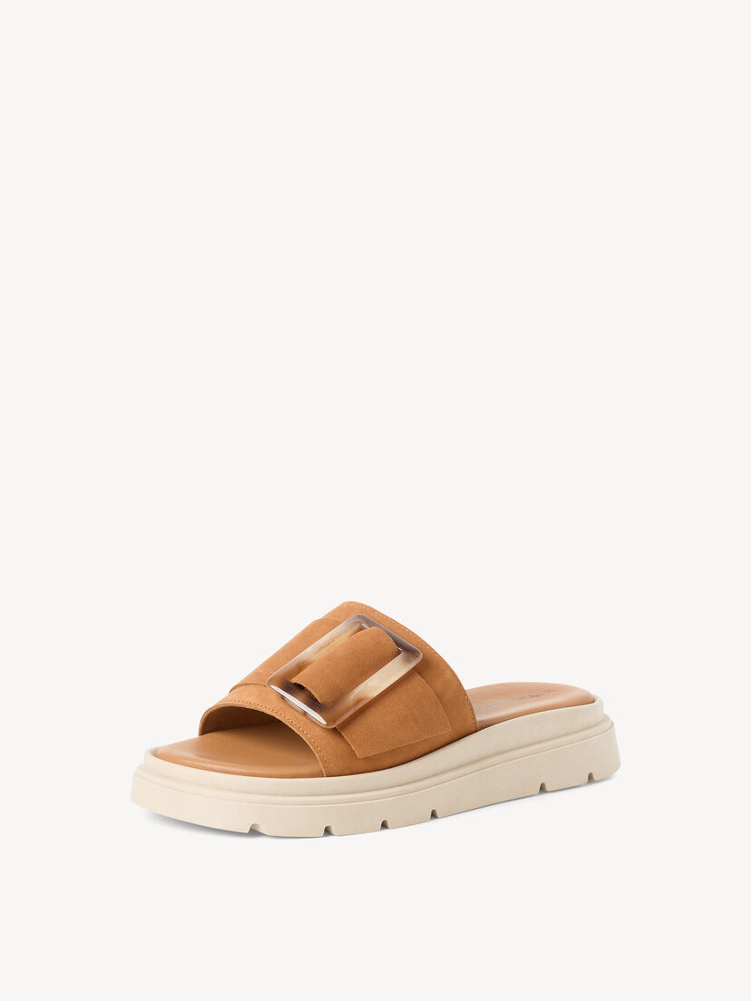 Leren Slipper - bruin, COGNAC NUBUC, hi-res