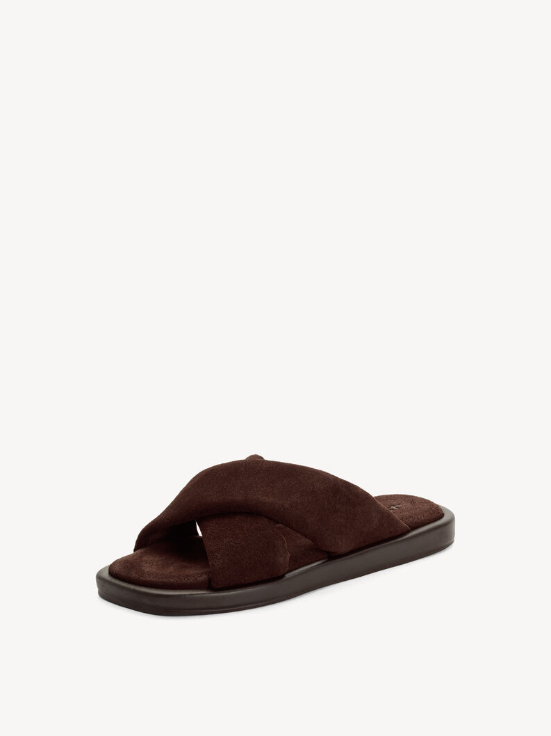 Lederpantolette - braun, MOCCA SUEDE, hi-res