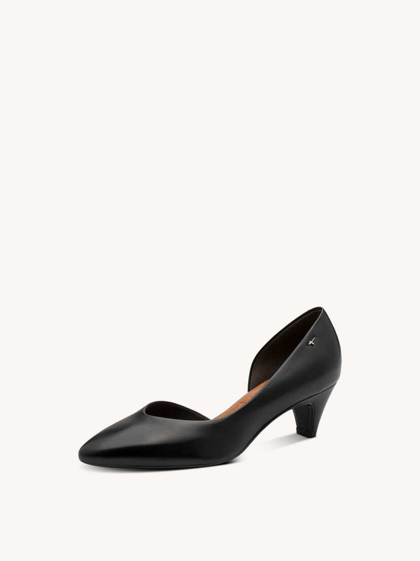 Leren Pumps - zwart, BLACK, hi-res
