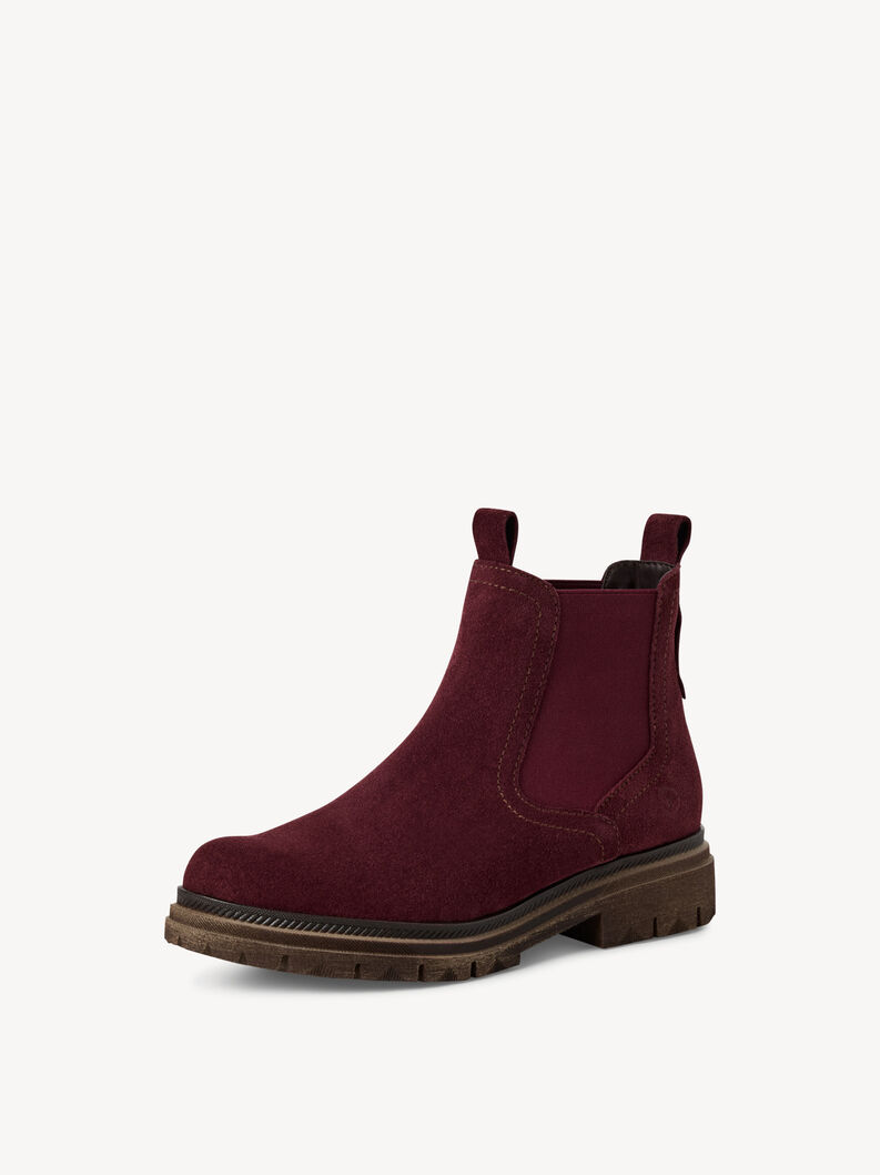 Bottine Chelsea en cuir - rouge, BORDEAUX, hi-res
