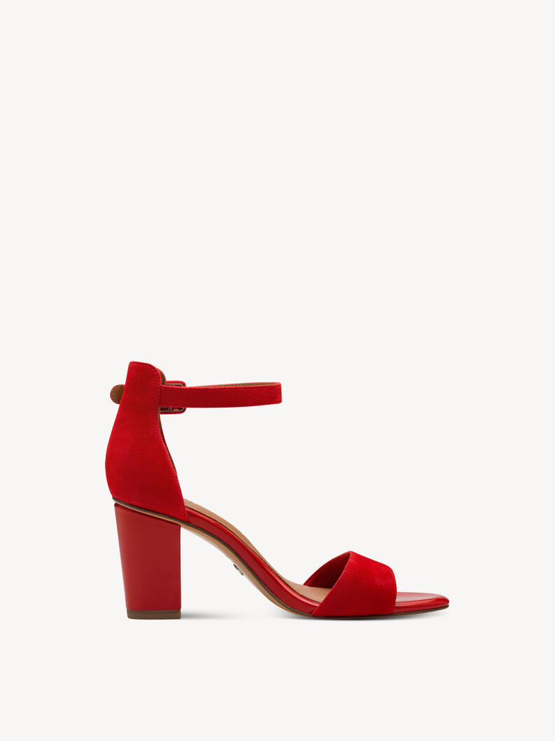 Sandalette - rød, RED SUEDE, hi-res