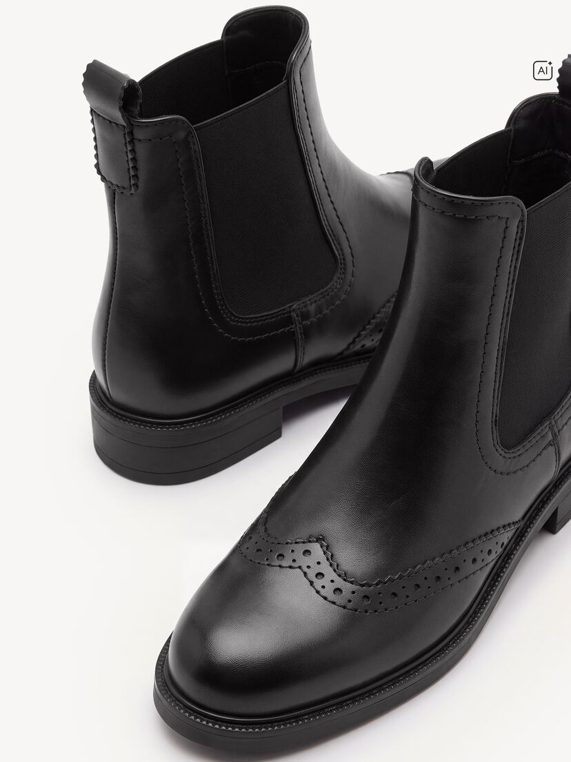 Leren Chelseaboot - zwart, BLACK, hi-res