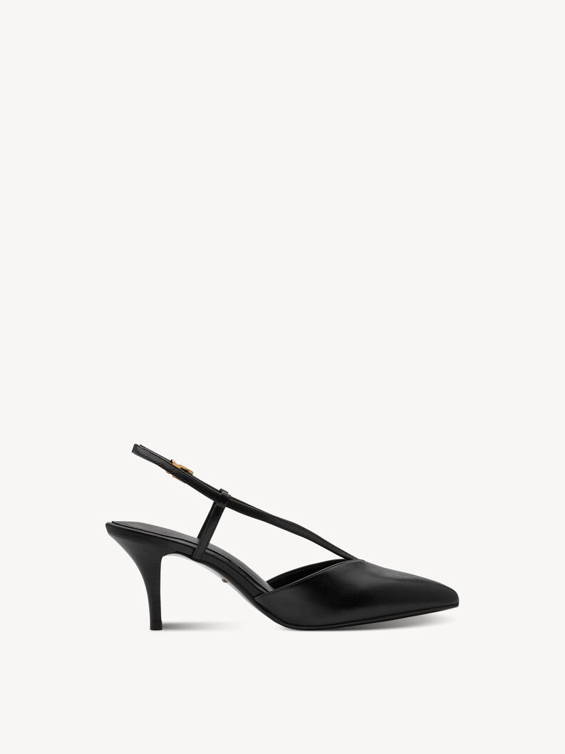 Lederslingpumps - schwarz, BLACK LEATHER, hi-res