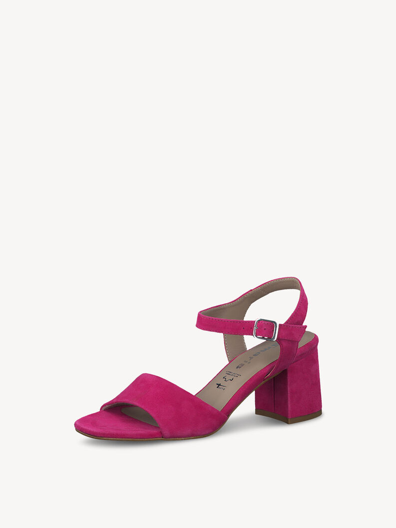 Kožené sandálky - křiklavě růžová, FUXIA SUEDE, hi-res