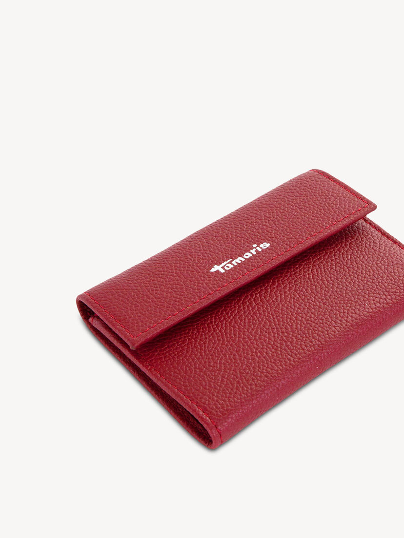 Leren Portemonnee - rood, red, hi-res